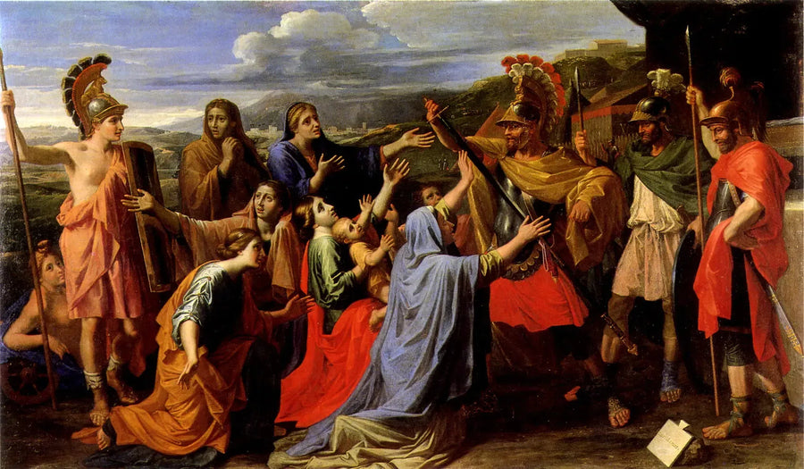 Coriolanus tillhandahålls av hans familj - Nicolas Poussin