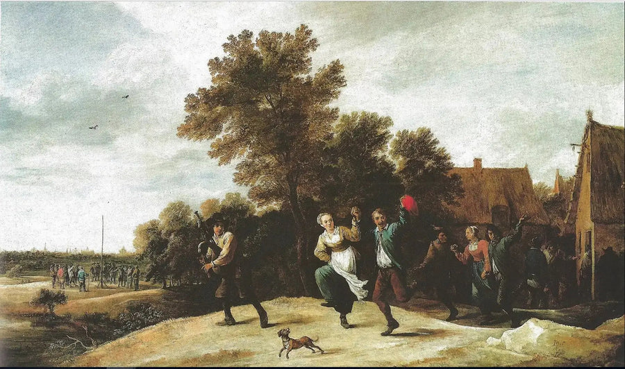 Dudelsackspelare med dansare - David Teniers den yngre