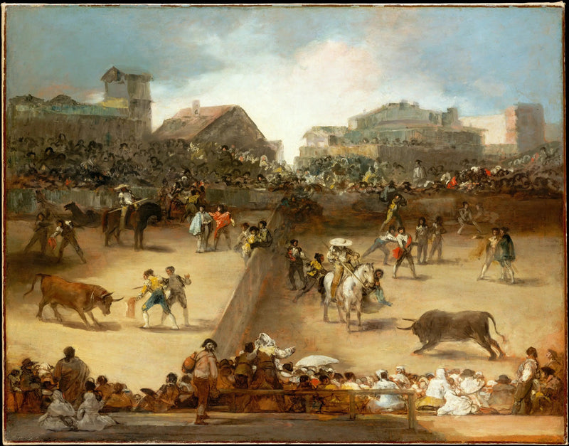 Tjurfäktning i den delade arenan - Francisco de Goya