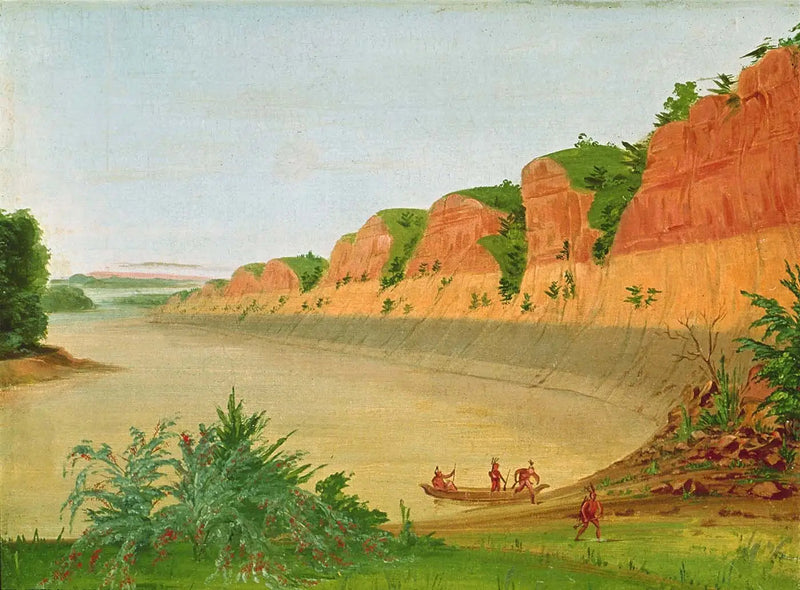 Sydsidan av ön Buffalo, som visar Buffalo-bukterna i förgrunden - George Catlin