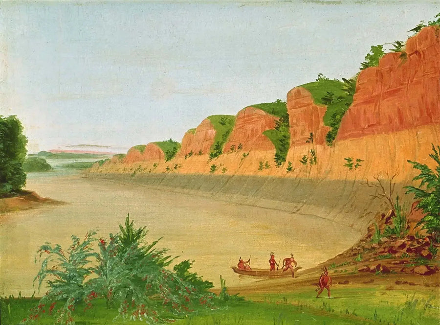 Sydsidan av ön Buffalo, som visar Buffalo-bukterna i förgrunden - George Catlin