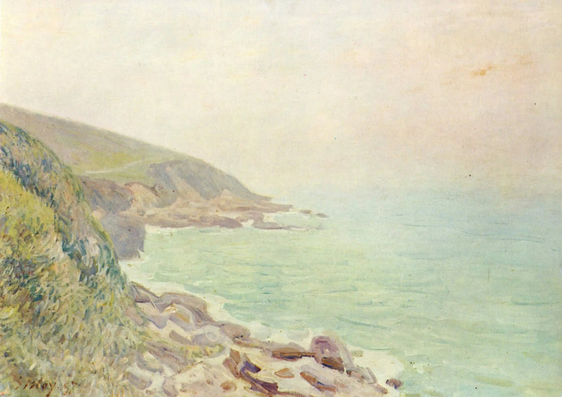 Kustlinje i Wales i dimma - Alfred Sisley