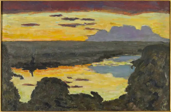 Solnedgång, flodstrand - Pierre Bonnard