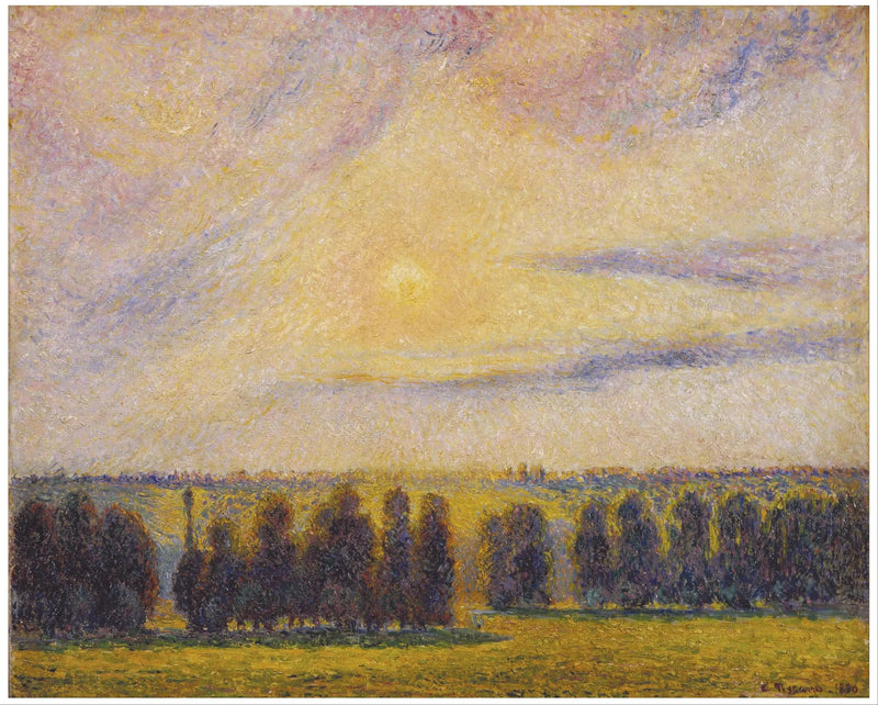 Solnedgång i Éragny - Camille Pissarro