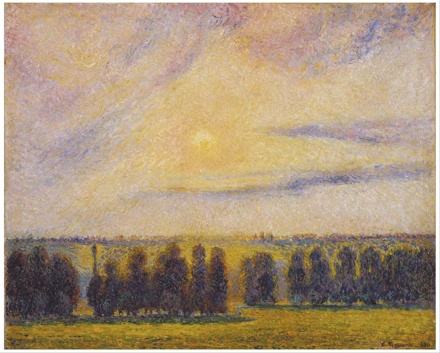 Solnedgång i Éragny - Camille Pissarro