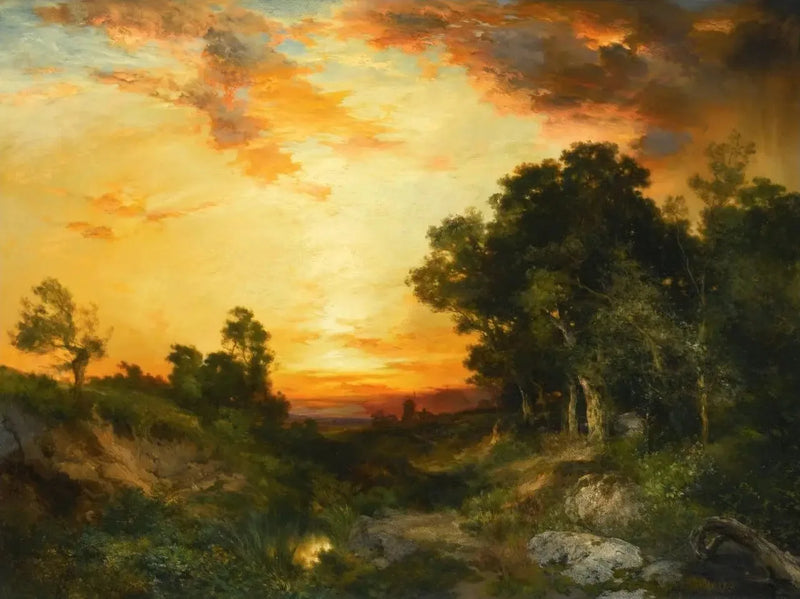 Solnedgång, Amagansett - Thomas Moran