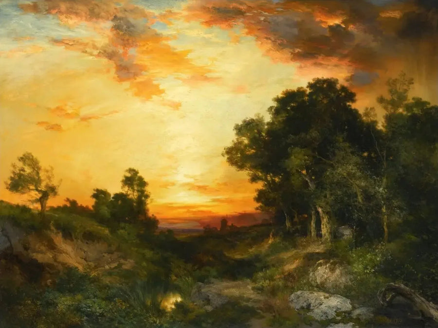 Solnedgång, Amagansett - Thomas Moran