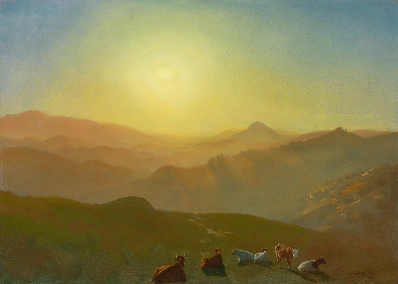 Solnedgång, Clay Street Hill, San Francisco - Albert Bierstadt