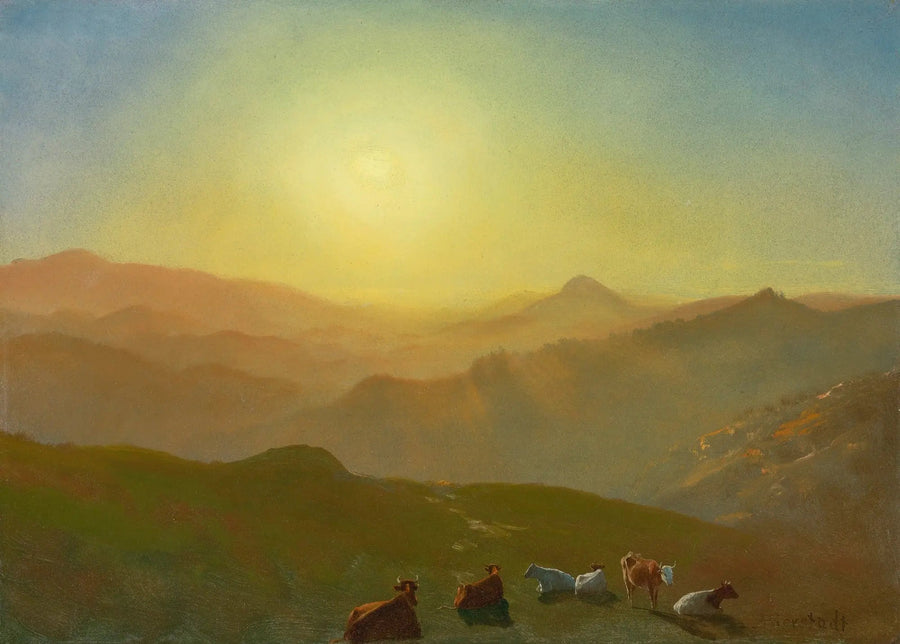 Solnedgång, Clay Street Hill, San Francisco - Albert Bierstadt