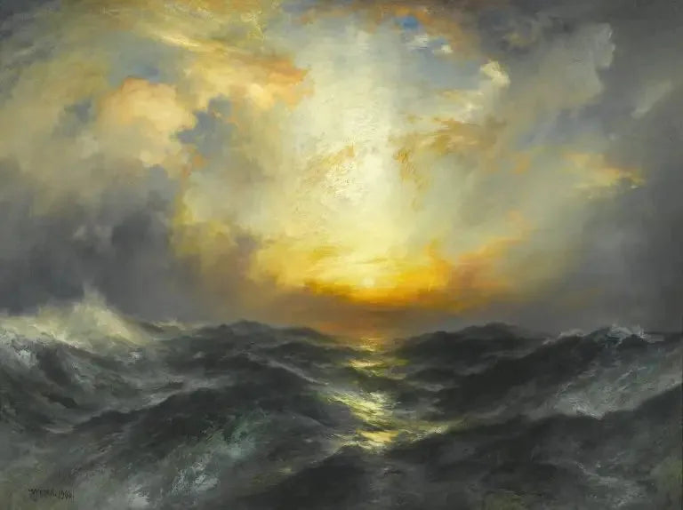 Solnedgång till havs - Thomas Moran