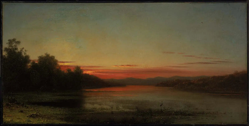 Solnedgång: Champlain-sjön - Martin Johnson Heade
