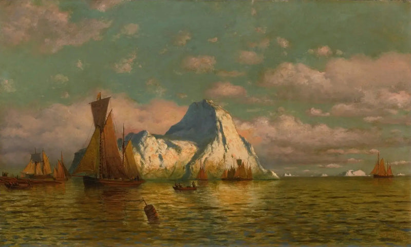 Solnedgång över havet och landet - William Bradford