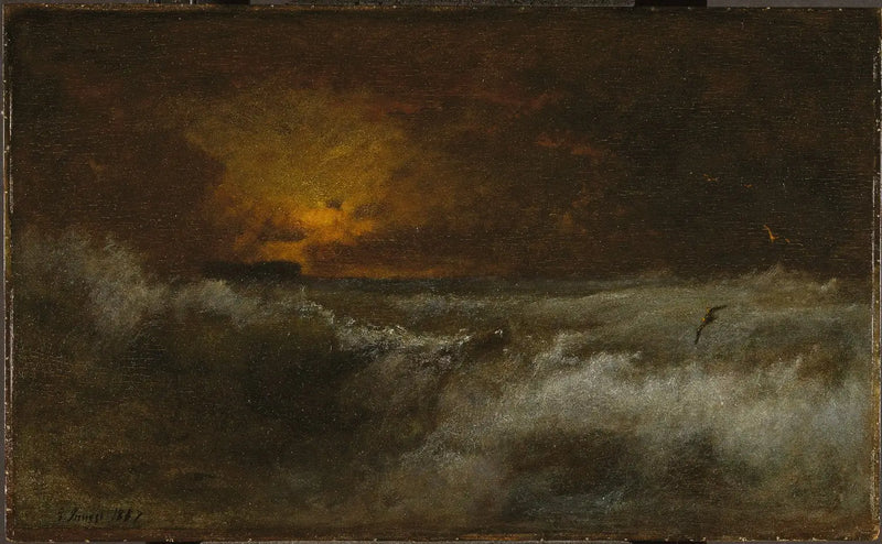 Solnedgång över havet - George Inness