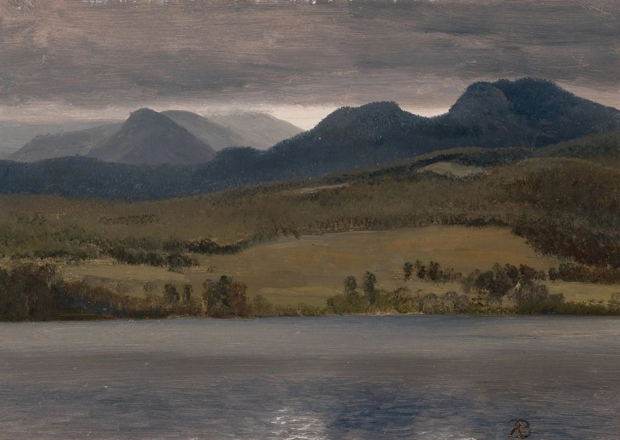Solnedgång över sjön - Albert Bierstadt