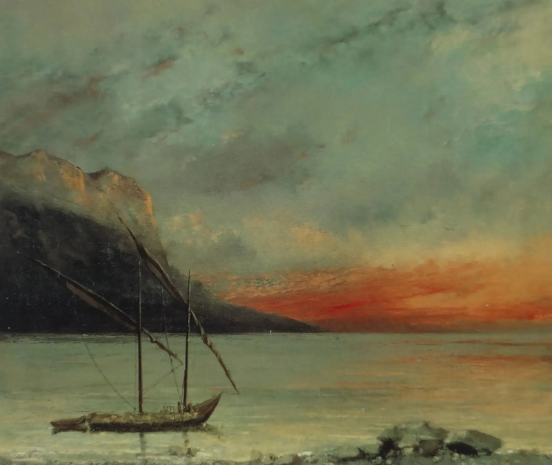 Solnedgång över Léman - Gustave Courbet