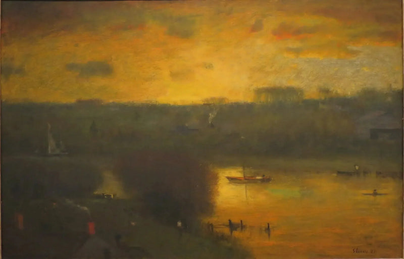 Solnedgång över Passaic - George Inness