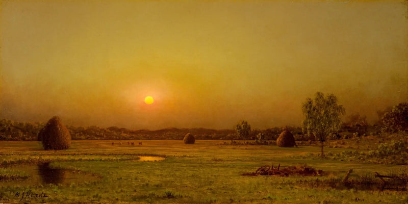 Solnedgång över träsket, Newburyport, Massachusetts - Martin Johnson Heade