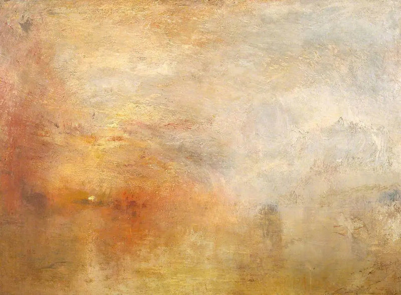 Solnedgång över en sjö - J. M. W. Turner