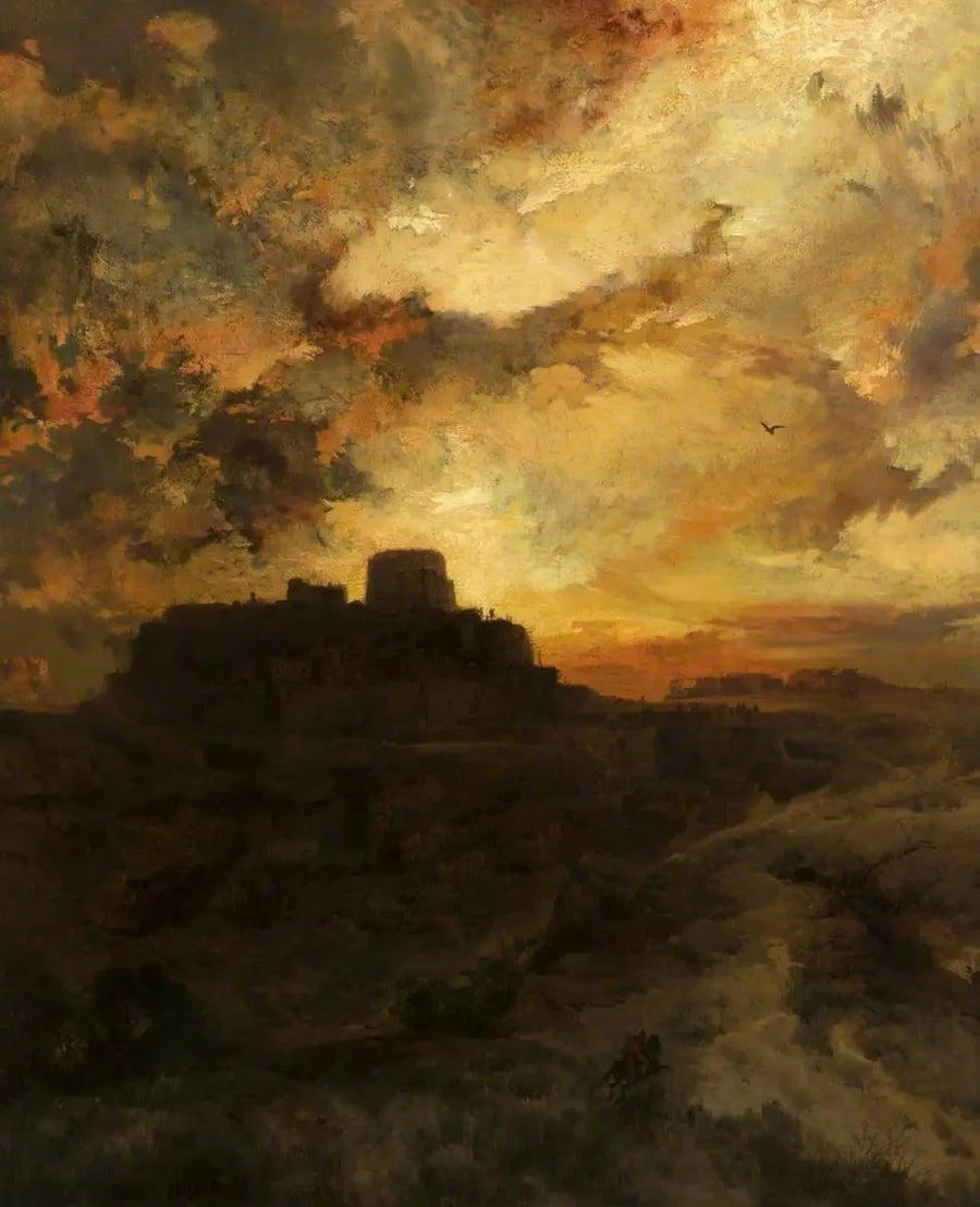 Solnedgång, Pueblo del Walpe, Arizona - Thomas Moran