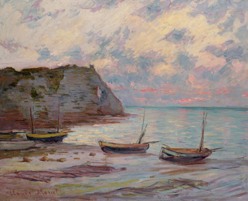 Solnedgång i Étretat W1016 - Claude Monet