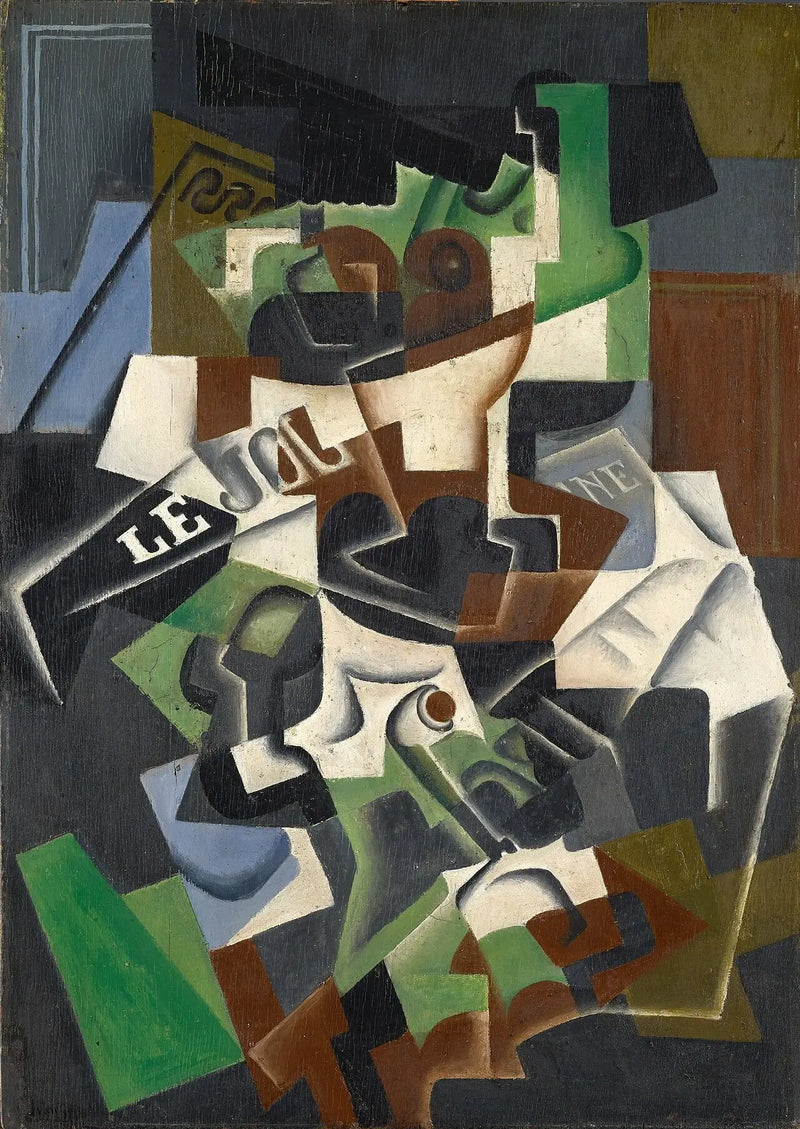 Fruktskål, pipa och tidning - Juan Gris