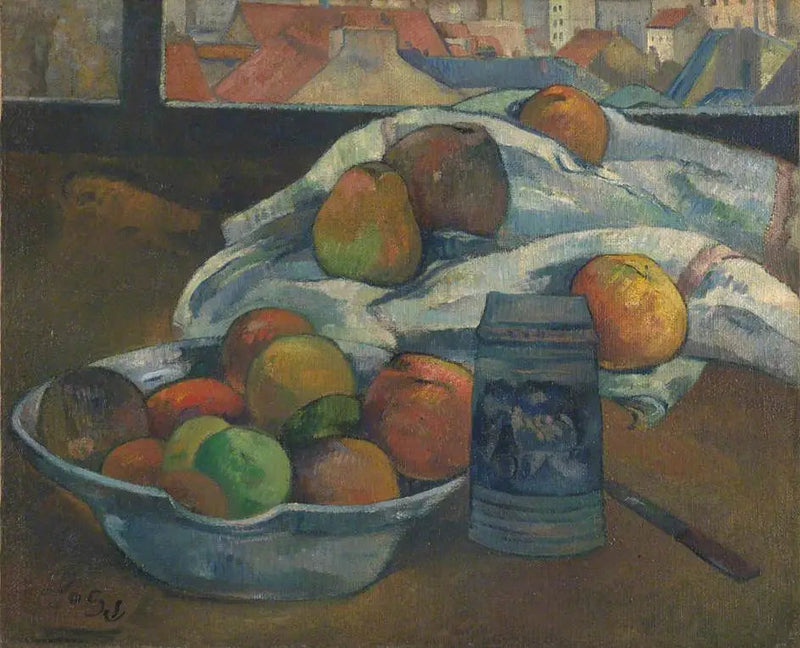 Fruktskål och kanna framför fönstret - Paul Gauguin