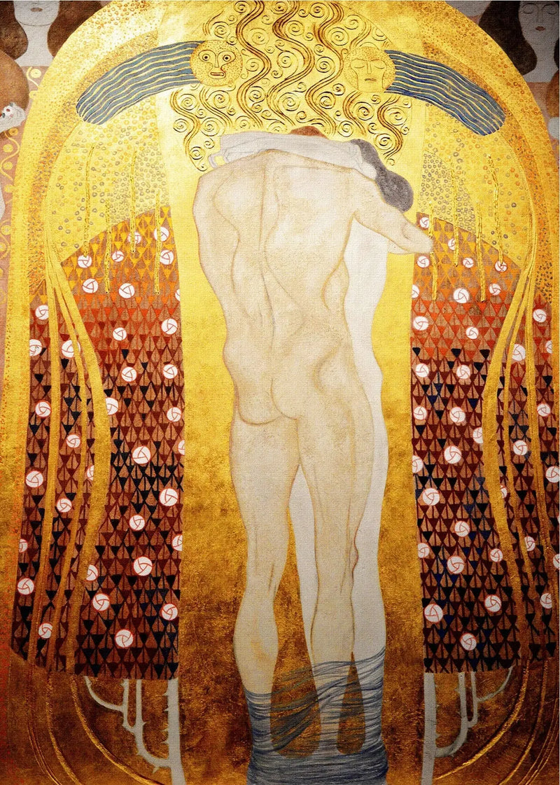 Omfamnad par (Beethoven frisen) - Gustav Klimt