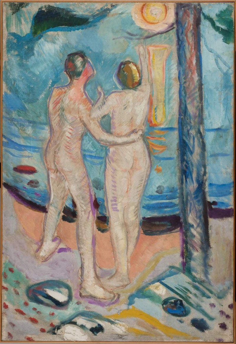 Naken par på stranden - Edvard Munch