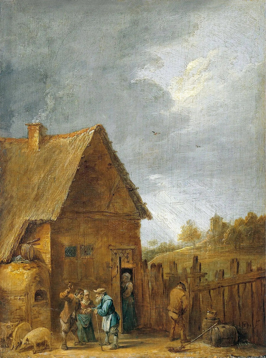 Gården av ett bondgårdshem - David Teniers den yngre