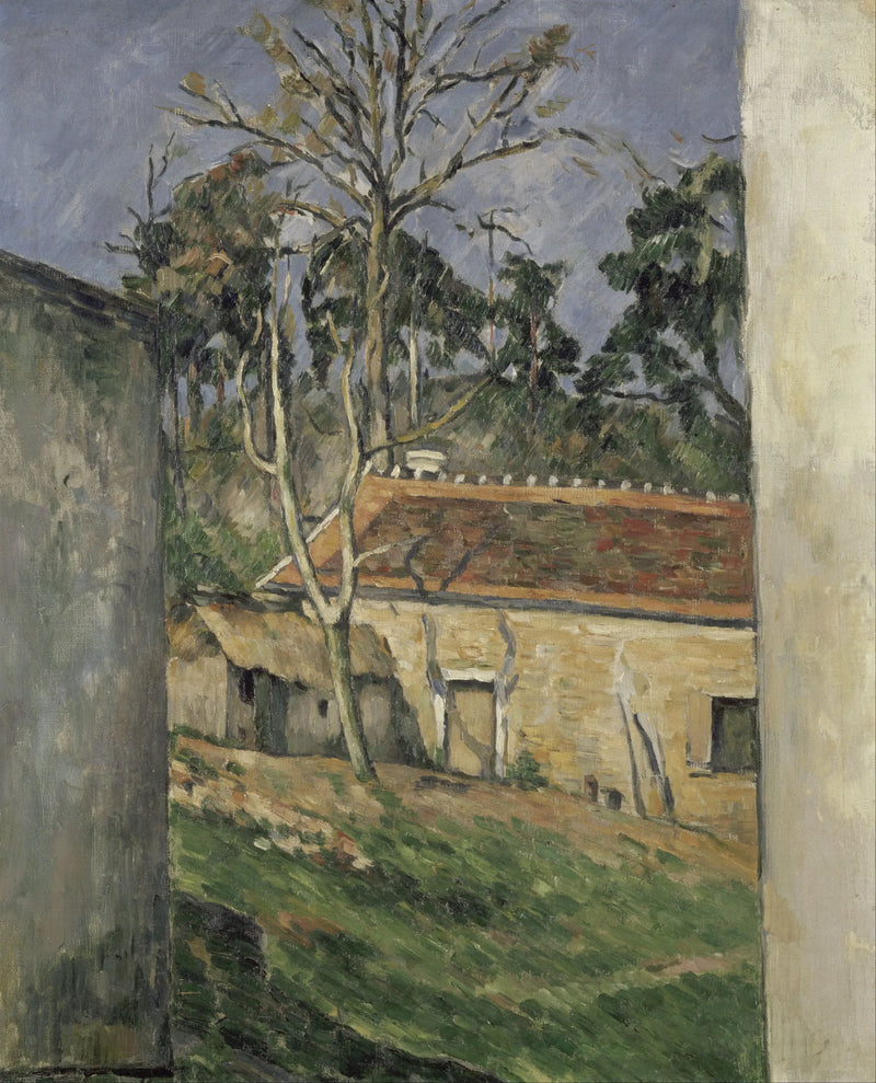 Gårdsplan i Auvers - Paul Cézanne