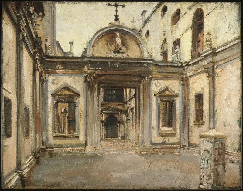 Gården av Scuola Grande di San Giovanni Evangelista, Venedig, Italien. - John Singer Sargent
