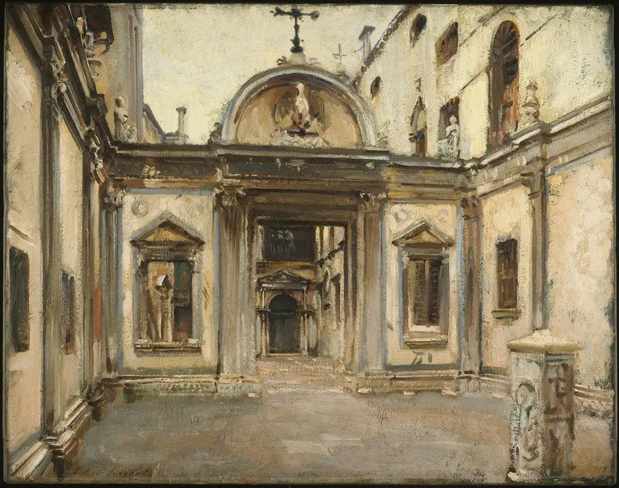 Gården av Scuola Grande di San Giovanni Evangelista, Venedig, Italien. - John Singer Sargent
