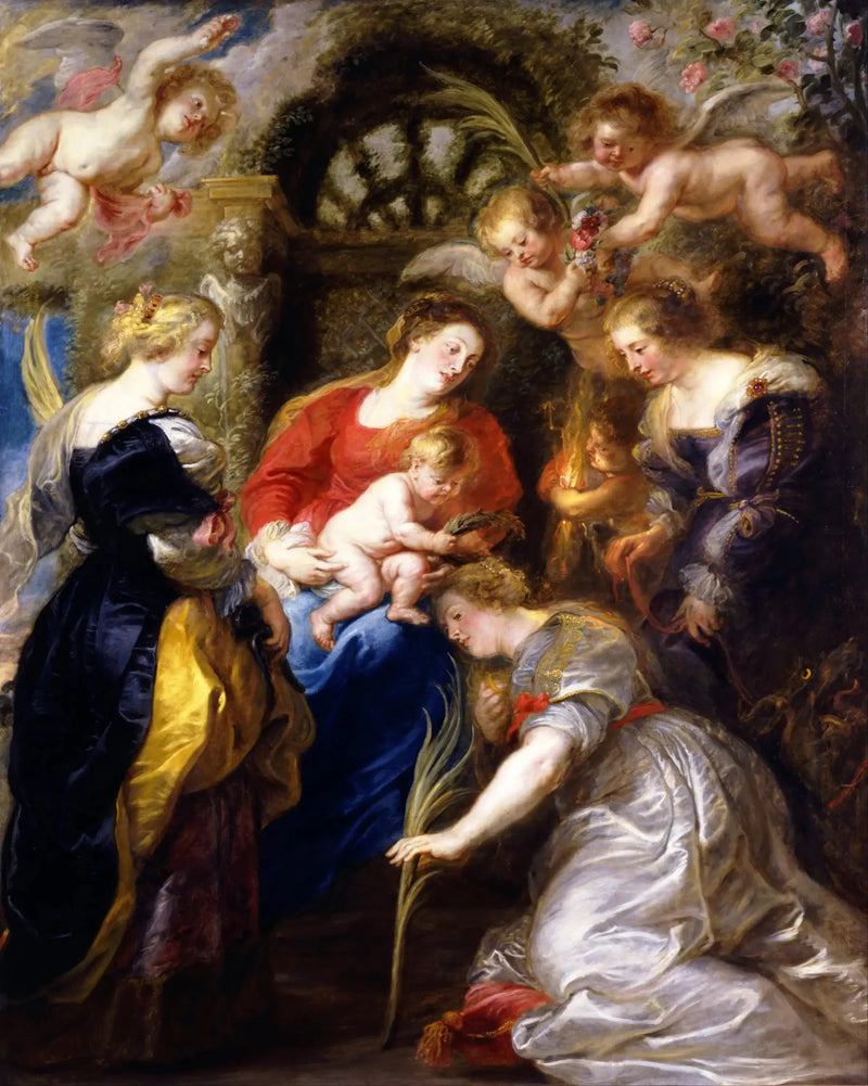 Helgonkroning av Katarina av Alexandria - Peter Paul Rubens