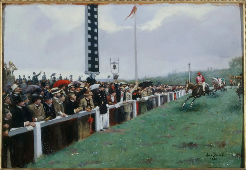 Kurs i Longchamp; ankomsten till stolpen - Jean Béraud