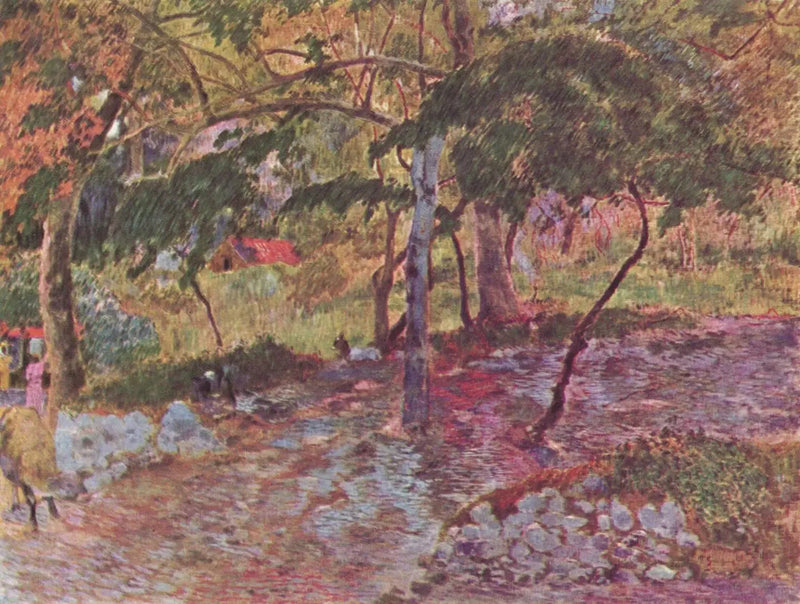 Vattendrag under träden, Martinique - Paul Gauguin
