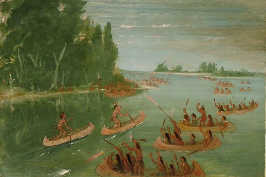 Kanottävling nära Sault Ste. Marie - George Catlin