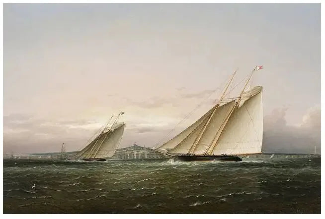 Yachtregatta i Bostonhamnen. - James E. Buttersworth