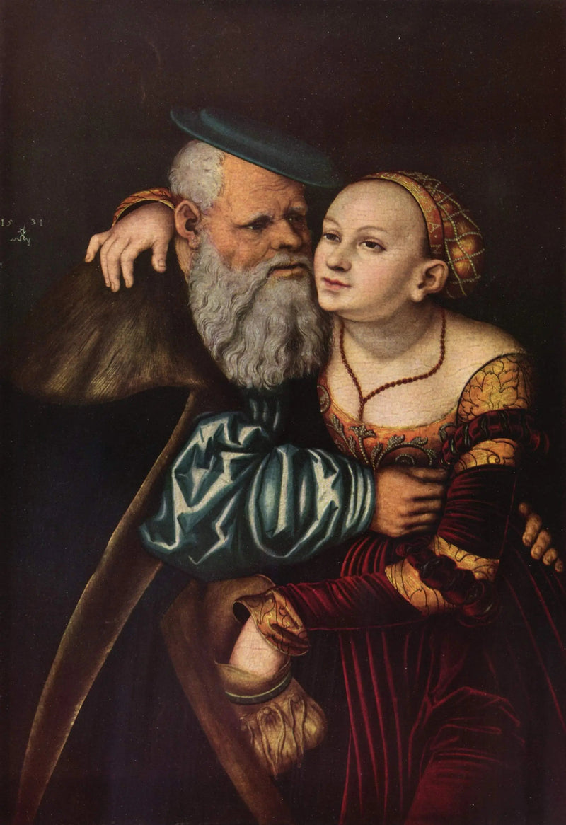Courtisane och gammal man - Lucas Cranach den äldre