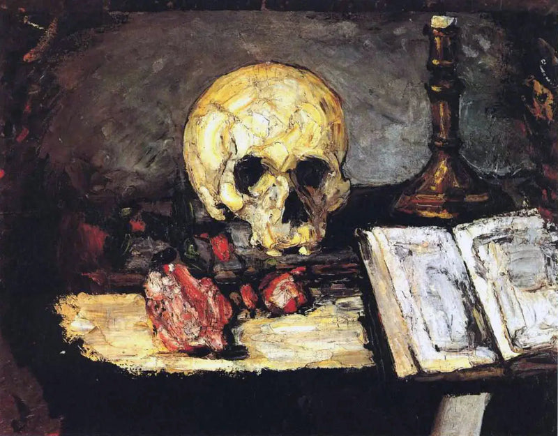 Skalle och kandelaber - Paul Cézanne