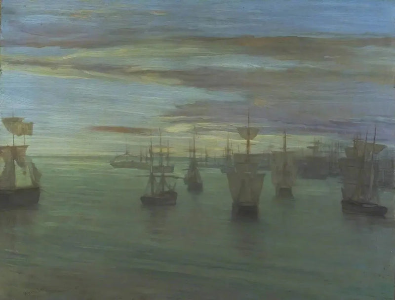 Skymning i köttfärg och grönt: Valparaiso - James Abbott McNeill Whistler