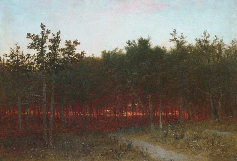 Skymning i cederträden i Darien, Connecticut - John Frederick Kensett