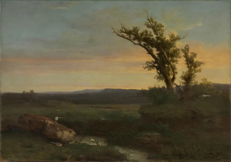 Skymning över landsbygden - George Inness