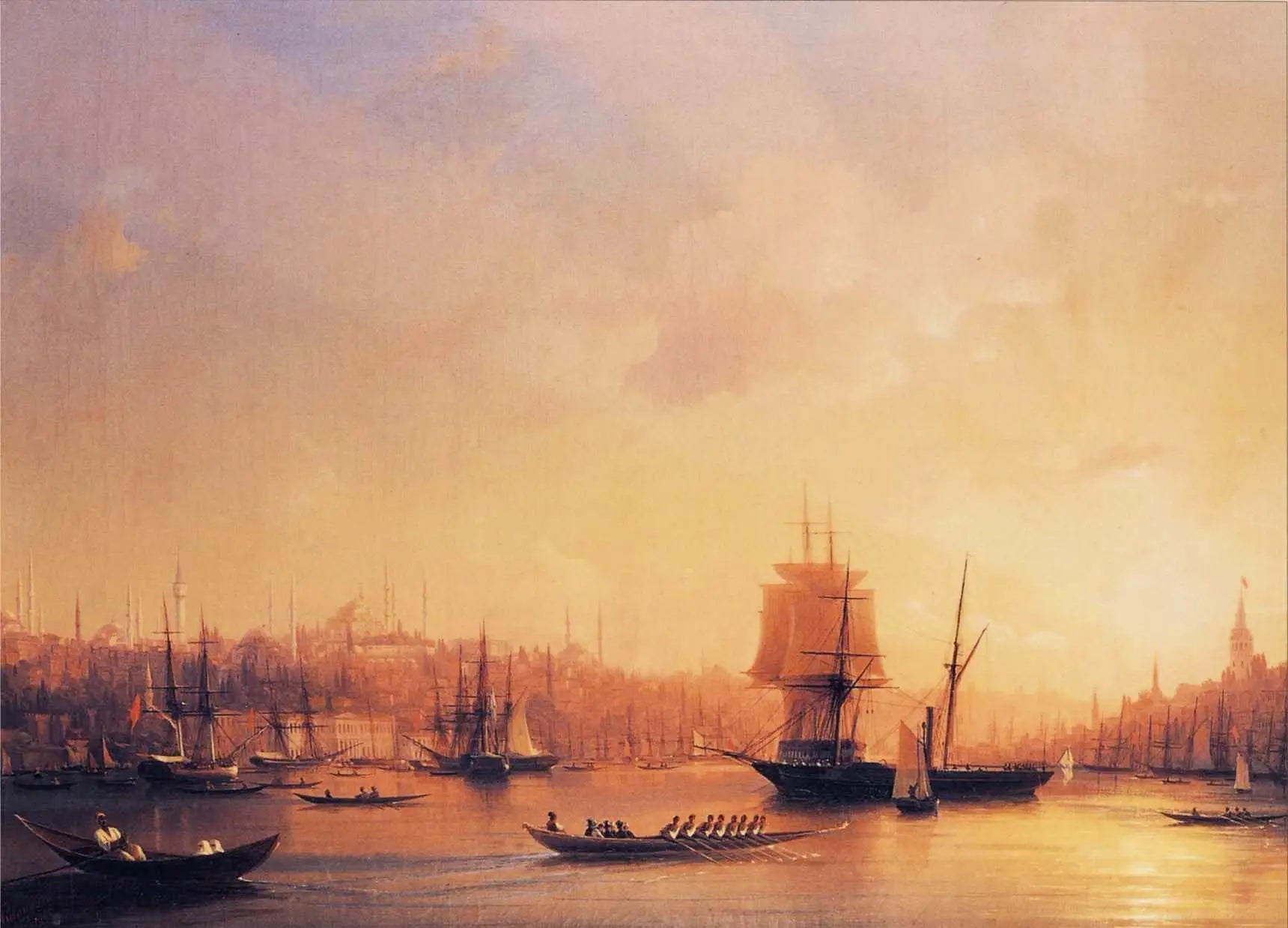 Crépuscule sur la Corne d'Or - Ivan Aïvazovski image 1 copie de tableau peinte à la main