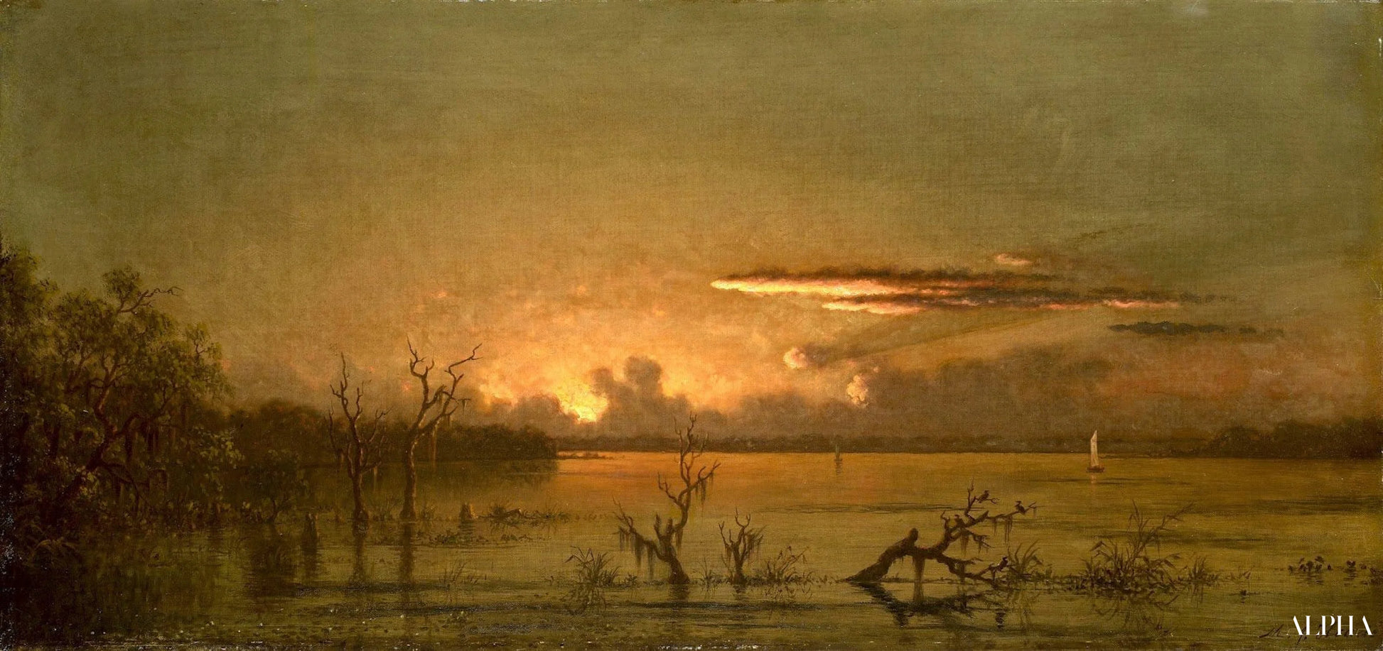 Reproduction du tableau « Crépuscule sur la rivière St. Johns - Martin Johnson Heade » par Alpha Reproduction en peinture à l’huile