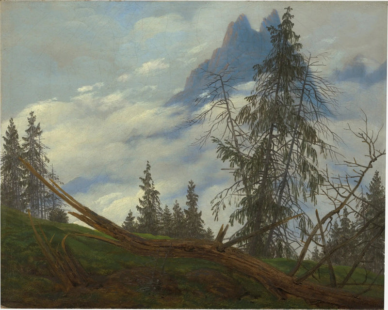 Bergstopp med drivande moln - Caspar David Friedrich