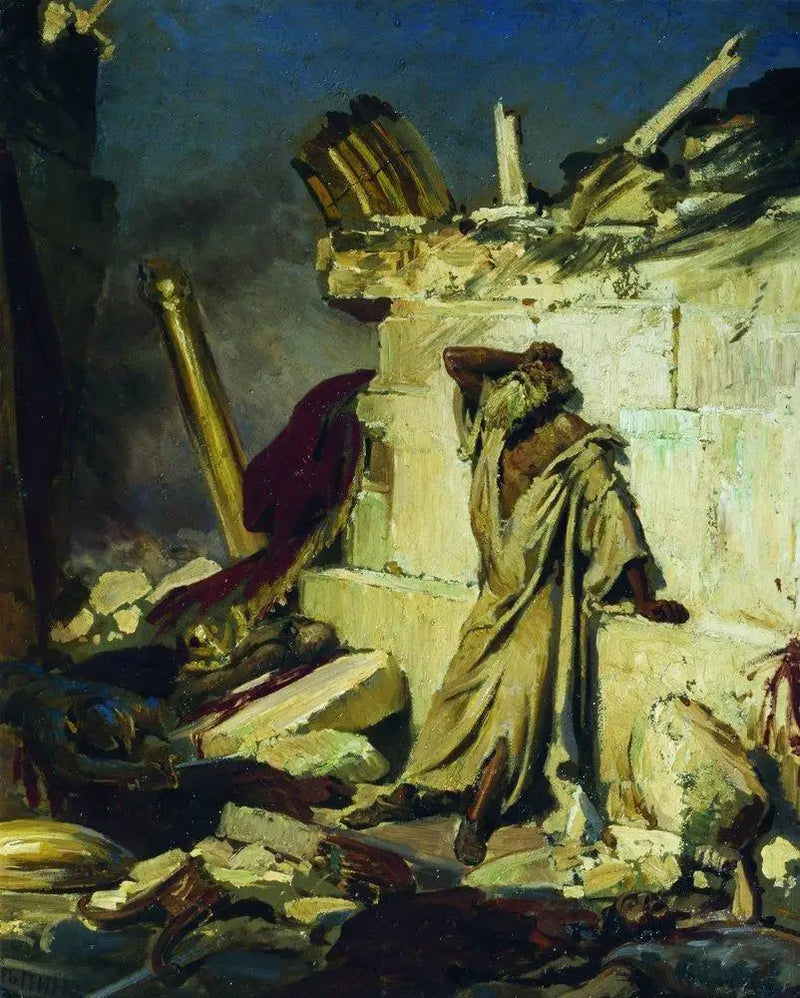 Profetens Jeremias rop på ruinerna av Jerusalem - Ilya Repin