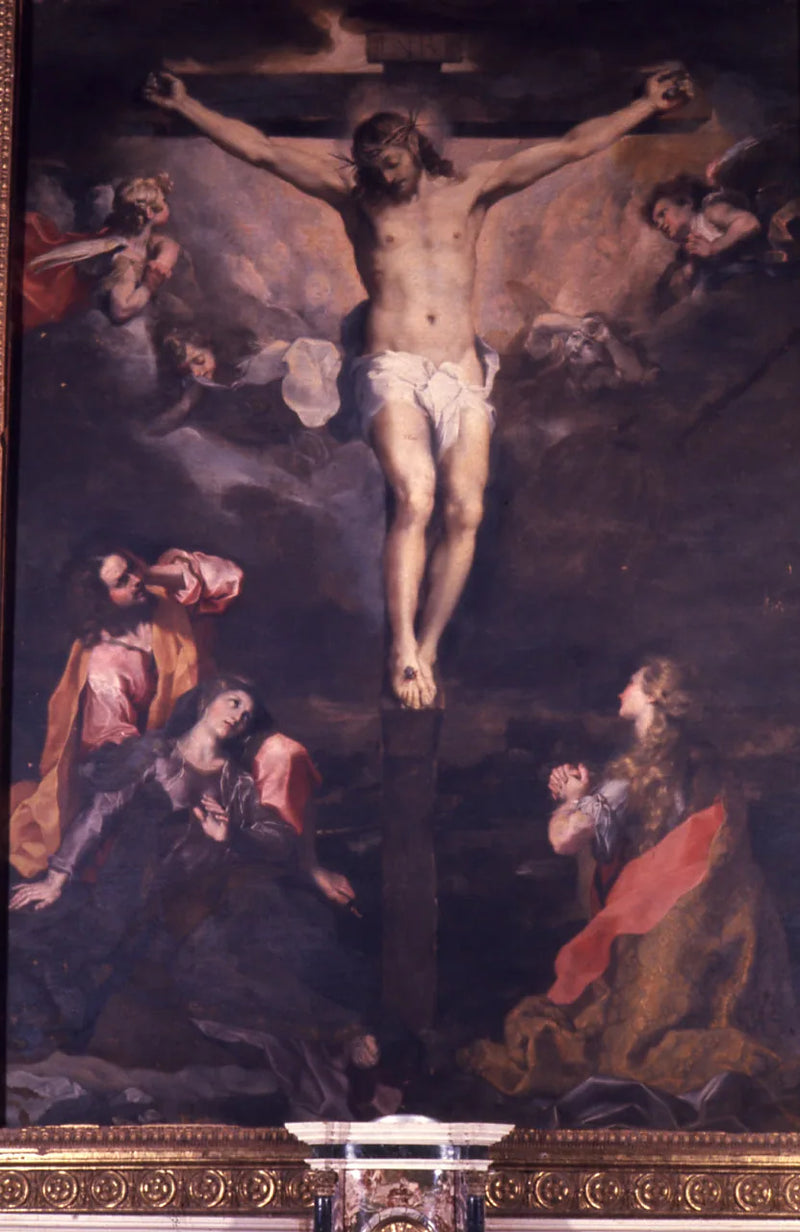 Kristus på korset med Madonna, San Giovanni och Magdalena - Federico Barroci
