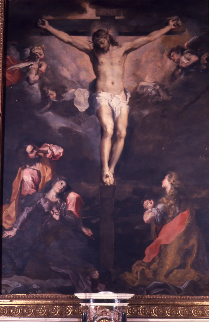 Kristus på korset med Madonna, San Giovanni och Magdalena - Federico Barroci