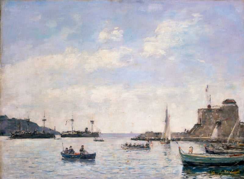 Kryssare i Villefranche - Eugène Boudin