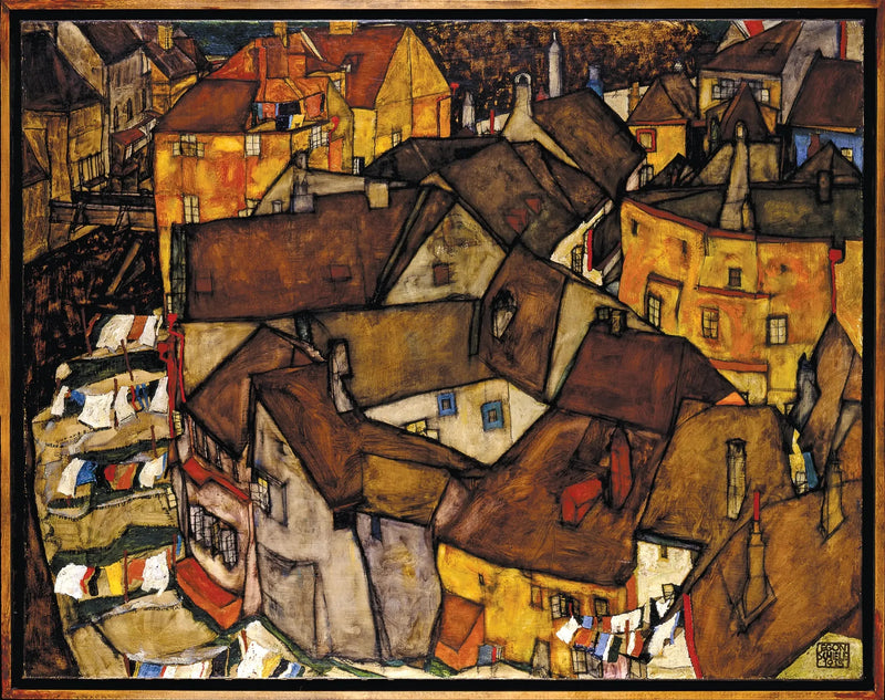 Croissant de Maisons (Den lilla staden V) - Egon Schiele